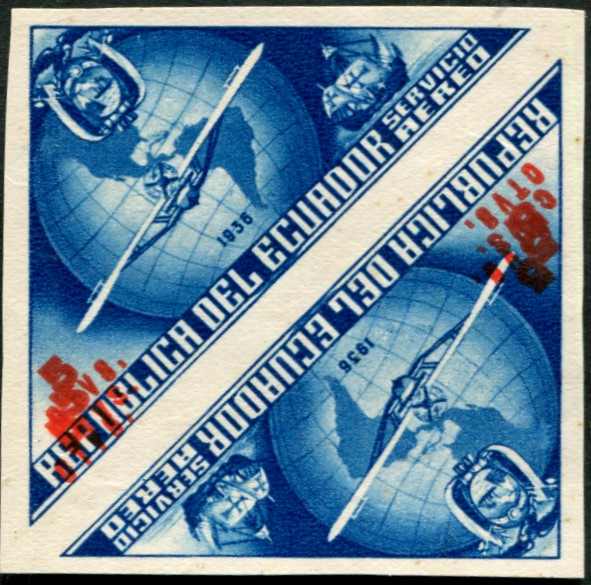 1936, Flugpostausgabe 1936 Dreieck - Flugzeug vor Weltkugel, ungebr. ...