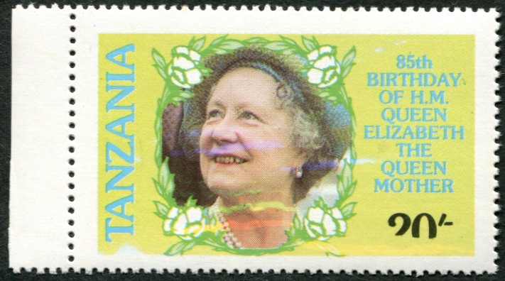 1985, 85. Geburtstag von Königinmutter Elisabeth 20 Sh., Kab.-Stück ...