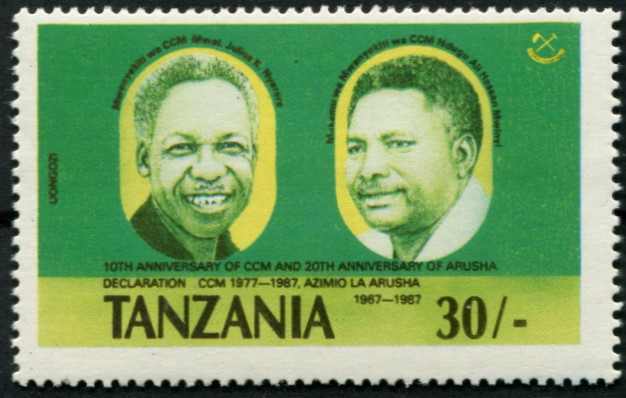 1987, Präsident Nyere und Nduyu Ali Hassan Mwinyi 30 Sh. Kab.-Stück ...