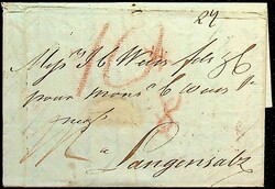 1805, Pra.-Schiffspostbrief von LONDON nach LANGENSALZA, SACHSEN, ...