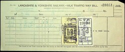 Lancashire & Yorkshire Railway: 13.9.1919, Parcel Stamps 1d u. 1Sh3d ...