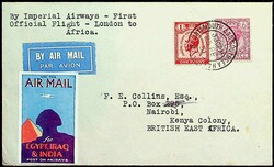 28.2.1931, Kab.-Erstflug m. Imperial Airways "LONDON - NAIROBI, ...
