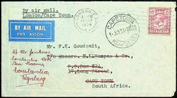 21.11.1934, Georg V selt. EF 6d a. Kab.-ERSTFLUG-Luftpost-Bf LONDON - ...