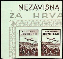 1942, Modellflugzeug-Ausstellung, 2 K + 2 K dunkellilabraun ungebr. o ...