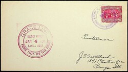 4.1.1933, Kolumbus 10 C als EF a. Kab.-Schiffspostbeleg n. USA, ...