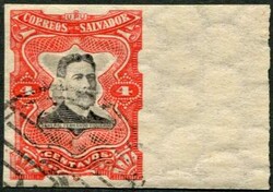 1910, 4 C. scharlach/schwarz General Figueroa, Kab.-Stück, ABART: ...