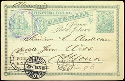 1894, 3 C. blau GA-Postkarte m. Neujahrsgrüssen n. "ALTONA" ...