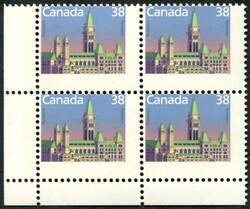 1988, Parlamentsgebäude Ottawa 38 (C.), Kab.-Eckrand-Viererblock, ...