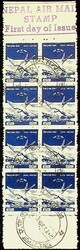 1958, 16. Okt. Eröffnung der Flugpost, 10 P blau Schwalbe mit Brief ...