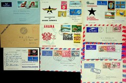 GHANA: 1957/71, 69 verschiedene Pra./Kab. meistens Flugpost-Briefe ...