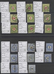 1878-1938, Sammlung Portomarken auf 13 Steckkarten, alle bestimmt und ...