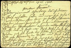 1901, 2 C. Freimarke auf 1 C. Ganzsachenkarte mit blauem Stempel ...