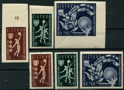 1939, Basketball EM, je kpl. Satz Gezähnt und ...