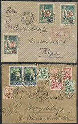 1919-21, Lot mit 8 Belegen, dabei auch Einschreiben, unterschiedliche ...