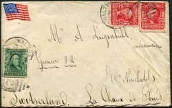 1903, 2 C. Freimarke, Lot mit 20er-Bogenteil, 1 Marke mit oberen ...