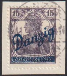 1920, 15 Pf. schwarzbraunviolett, auf Luxusbriefstück, zeitgerecht ...