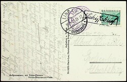 1933, AK Pfänderbahn bei Bregenz, violetter Stpl. "ALPENHOTEL ...