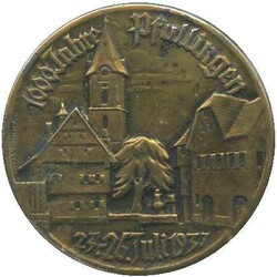 PFULLINGEN: 1937, "Offizielle Festpostkarte zur Tausendjahrfeier der ...