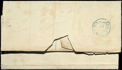 1859, 2 Gr., linkes Randstück mit Nr. 4, auf Faltbrief mit blauem K2 ...