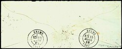 1869, 2, 3 und 7 Kr. auf Brief mit Ra.3 "Frankfurt-Stadt-Post-Exp.No ...