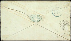 1865, GSU 3 Kr. mit 6 Kr. von "Lörrach-12.1.", Ra.2, nach Berlin