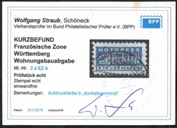 1949, 2 Pf. dunkelkarminrot, Echt und Einwandfei, Kurzbefund ...