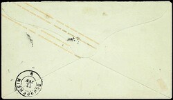 1865, GSU 3 Kr. mit 1 Kr. von "Lörrach-12.6.", K2, per NN nach ...