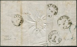 1858, waager. Paar 3 Pf. mit Nr.-Stpl. "2", daneben K2 "Leipzig-31.12 ...