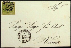 1850, 9 Kr. lebhaftgelbgrün in Type I, vollrandig, auf attraktivem ...