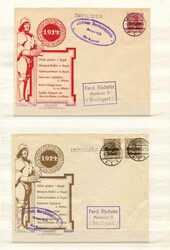 1914-18, dickes Steckbuch mit über 70 Belegen, Ganzsachen usw. aus ...