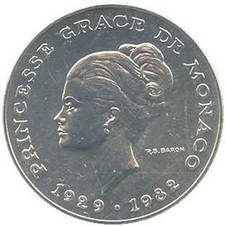 1982, 10 Fr. Silber (11,4 gr. 950er), Zum Tode von Grace Kelly, ...