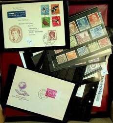 1870-2003, Schachtel mit Marken, Briefen, dabei 1 Ringbinder, ...