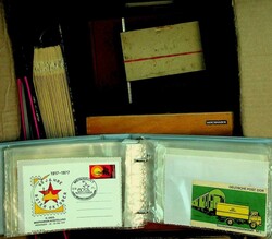 1874-2000, großer Karton mit 5 Alben/Ordnern, Steckkarten, viel ...