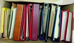 Umzugskarton, gesamt 16 Bedarfsbinder / Ordner / Alben, diverse ...