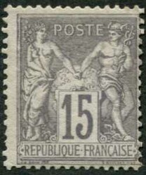 1876, 15 C. Allegorie, Type II, mit vollständigem Originalgummi, ...