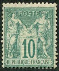 1876, 10 C. Allegorie, Type I, nahezu postfrisch, Attest ...