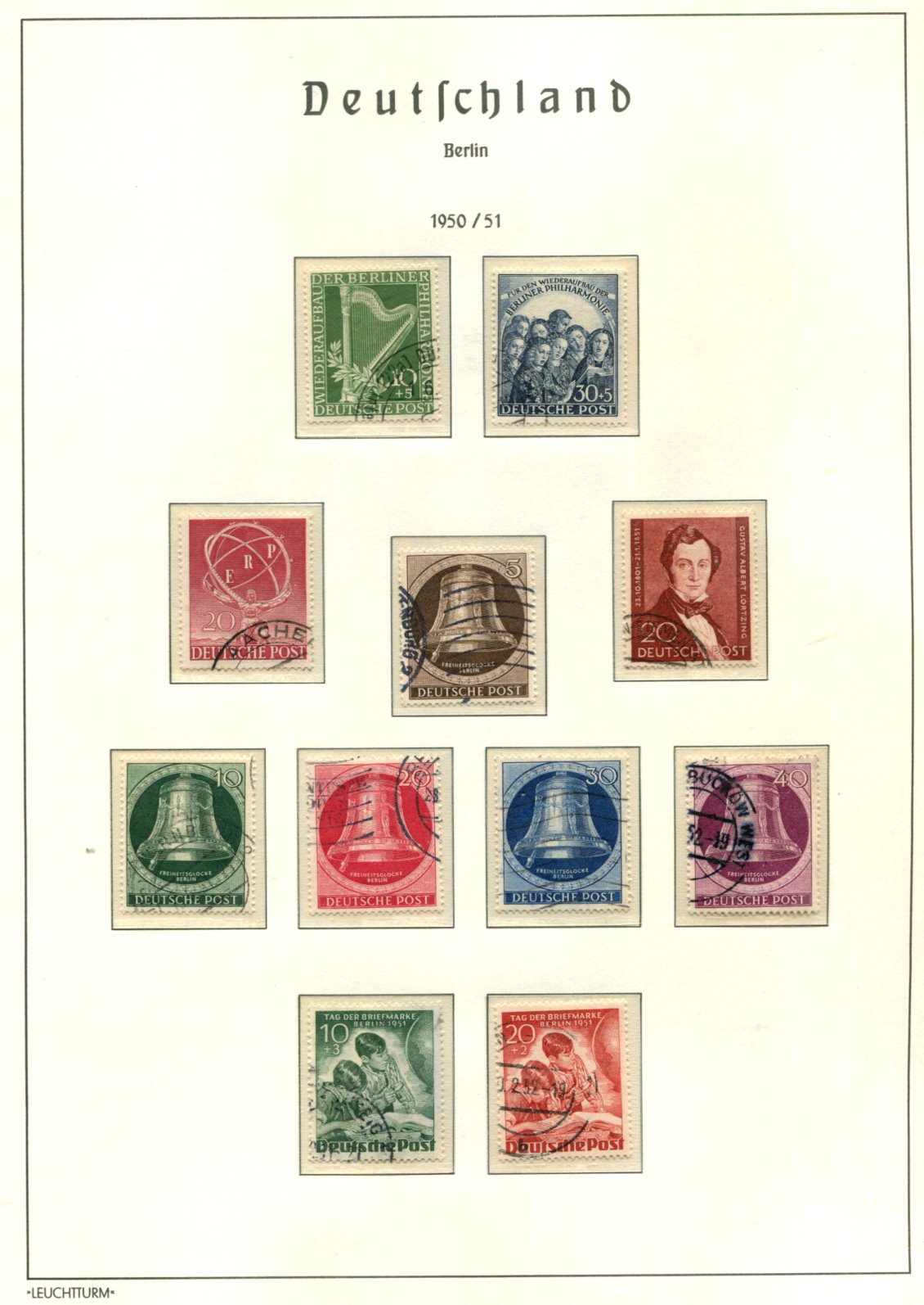 1948-90, Leuchtturm Klemmbinder mit Teilsammlung, dabei UPU, Glocken ...