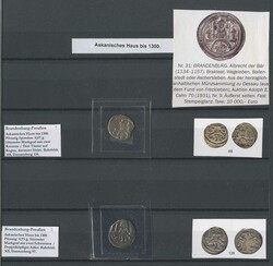 ca.1300/1375, Album mit 9 Münzen von Preussen meist Askanische ...