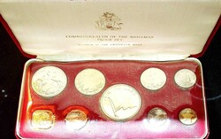 BAHAMAS: 1974, Kursmünzsatz 1 C.- 5 Dollar, in Folie und in Etui mit ...