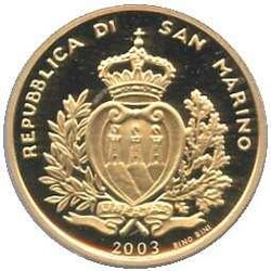 2003, 2 Scudi Gold, "500. Geburtstag von Nostradamus", 6,45 gr.,900er ...