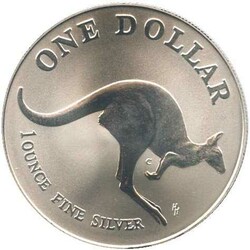 AUSTRALIEN: 1993, 1 Oz. Silber Kangaroo, 1.Ausgabe, in orig. Kapsel, ...