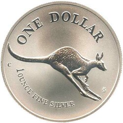 AUSTRALIEN: 1994, 1 Oz. Silber Kangaroo, 2.Ausgabe, in orig. Kapsel, ...