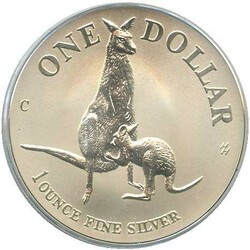 AUSTRALIEN: 1996, 1 Oz. Silber Kangaroo, 4.Ausgabe, in orig. Kapsel, ...