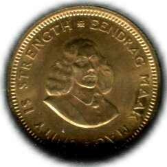 SÜDAFRIKA: 1967, 1 Rand Gold, Jan van Riebeeck und Springbock, ...
