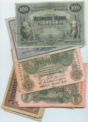 DEUTSCHLAND: 1910-1923, Posten mit ca.200 Banknoten und Geldscheine, ...