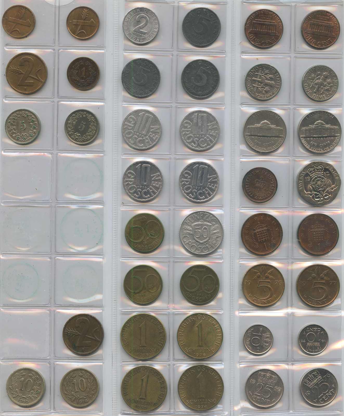 ca. 1920/1990, Album mit 323 Münzen aus aller Welt, versch. Ausgaben ...