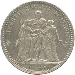 1877 A, 5 Fr. Silber, Hercules, Paris, Erh. vz, 25gr. ...