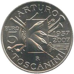 2007, 5 Euro Silber, 50. Todestag von Arturo Toscanini, in Kapsel, ...