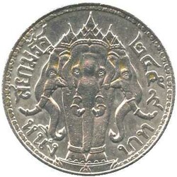 THAILAND: 1916, 1 Baht Silber, Rama VI. 1910 - 1925, rs. 3 Elefanten, ...