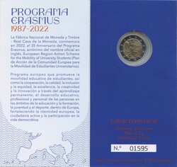 2022, 2 Euro Sondermünze, Erasmus, im orig Blister, Erh. ...